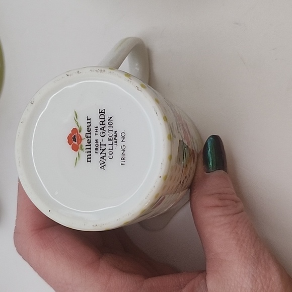 Vintage MilleFleur Avant Garde Coffee Pot and Cream & sugar Made in Japan - Picture 12 of 14